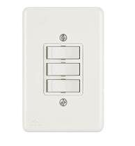 Linha Bianca Conjunto 4x2 3 Interruptores Simples 10a Apoio