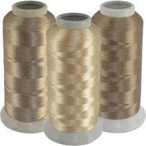 Linha Bordar 100% Poliester 120g Cone 4000m Cor Bege Caqui Linha Bordar 100% Poliester 120g Cone 4000m Cor Bege Caqui
