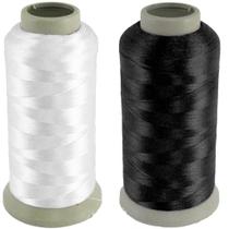 Linha Bordar 100% Poliester 120g Cone 4000m Cor Branca Preta