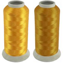 Linha Bordar 100% Poliester 120g Cone 4000m Cor Ouro Dourado Linha Bordar 100% Poliester 120g Cone 4000m Cor Ouro Dourado