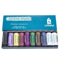 LINHA COSTURA GABRIELINHA CAIXA COM 10 CORES SORTIDAS COM 91,4m CADA