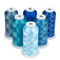 Linha de Bordado Simthread 3000 Jardas 40WT Azul Conjunto com 6 Carretéis Linha de Bordado Simthread 3000 Jardas 40WT Azul Conjunto com 6 Carretéis