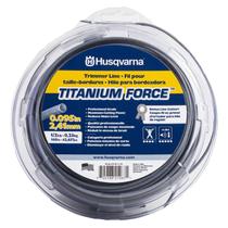 Linha de corte de cordas em bobina Husqvarna Titanium Force de 0,095 polegadas e 140 pés, linha de comedor de ervas daninhas de copolímero de nível profissional com cortador, 639005102