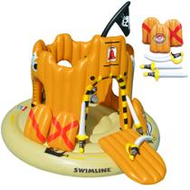 Linha de natação inflável Pirate Castle Pool Float para crianças/adultos