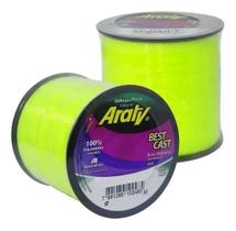 Linha de Pesca ARATY BEST CAST 1/4 LB 100G 0,30 Amarelo Fluorescente