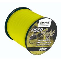 Linha de Pesca Crown Fiber Soft Monofilamento Amarelo 0,31mm 19Lbs 500m