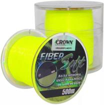 Linha de Pesca Crown Fiber Soft Monofilamento Amarelo 0,37mm 27Lbs 500m