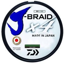 Linha de Pesca Daiwa J-Braid x4 Multifilamento 4 Fios Trançados Dark Green 0,25mm 30lb 135m