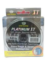 Linha De Pesca Monofilamento Platinum XT 0,25mm 300m Flexível Forte Baixa Memoria Pescaria Pesqueiro