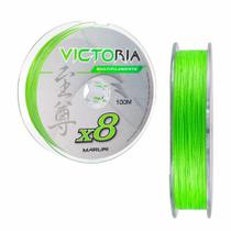 Linha de Pesca Multifilamento 8 fios Victoria 200m Verde Lima 0.34mm 44lb