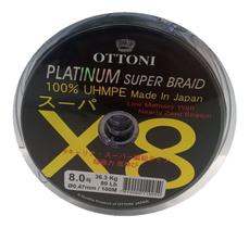 Linha De Pesca Platinum X8 8.0 0,47mm Ottoni 100 Metros Mult