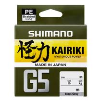 Linha de Pesca Shimano Kairiki G5 Multifilamento 4 Fios Cinza 0,200mm 23lb 150m