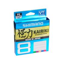 Linha de Pesca Shimano Kairiki PE Multifilamento 8 Fios Trançados Multi Color 0,315mm 50lb 150m