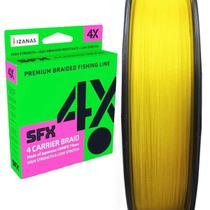 Linha De Pesca Sufix SFX Braid 4X Multifilamento PE3.0 0,285mm 40lb Carretel C/ 135m-18,0kg Amarelo