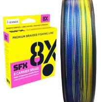 Linha De Pesca Sufix SFX Braid 8X Multi PE 6.0 0,405mm 101,2lb-46kg Carretel C/ 300m Cor Mult Color