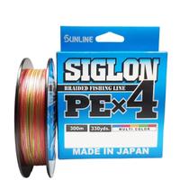 Linha De Pesca SunLine Siglon X4 PE2.0 0,242mm Multifilamento 35lb-15,5kg Carretel C/300m Mult Color