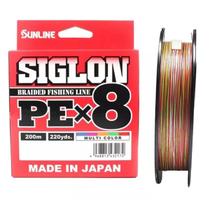 Linha De Pesca SunLine Siglon X8 PE2.5 0,270mm Multifilamento 40lb-18,5Kg Carretel C/200m Mult Color