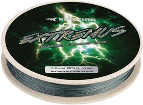 Linha de pesca trançada HUOGUO Extremus, linhas trançadas de 4 fios altamente resistentes à abrasão, diâmetro fino, elasticidade zero, memória zero, fundição fácil, grande força de nó, cor cinza rápido B: 300 jardas - 30 lb