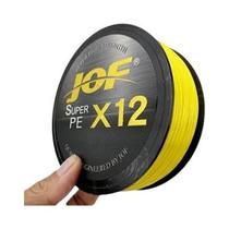 Linha de Pesca Trançada Jof X12 Multicolorida - 500m/300m - 12 Fios - Multifilamento para Água Salgada