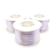 Linha Fio Cetim Lilás 2mm Cordão Rabo de Rato 2 Rolos 45m 220g
