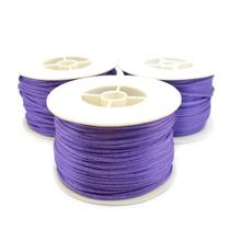 Linha Fio Cetim Roxo 2mm Cordão Rabo de Rato 2 Rolos 45m 220g Linha Fio Cetim Roxo 2mm Cordão Rabo de Rato 2 Rolos 45m 220g