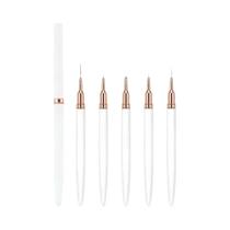 Linha Longa Nail Art Liner Brush Metal Handle Gel Polonês Pintura Caneta De Design De Unhas Da