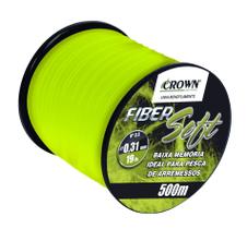 Linha monofilamento crown fiber soft yellow 0,23mm 500 mts 11lbs