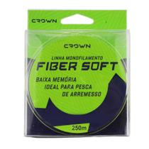 Linha Monofilamento Fiber Soft Amarelo Fluorescente 250m - Crown Linha Monofilamento Fiber Soft Amarelo Fluorescente 250m - Crown