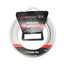 Linha Monster 3X Fluorcarbon M3X Transparente 20m 0.453mm Resistência 24,1lb