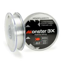 Linha Monster 3X M3X Monofilamento 300m Transparente Resistente