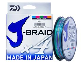 Linha Multifilamento Daiwa J-Braid 4x Multicolor - Várias Bitolas 300 Metros