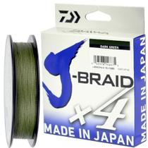 Linha Multifilamento Daiwa J-Braid X4 20lb 0,21mm Dark Green 135m