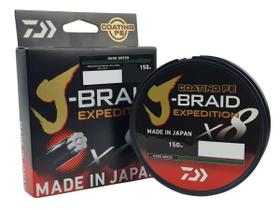 Linha Multifilamento Daiwa J-BRAID X8A Expedition - Várias Bitolas - 150 Metros