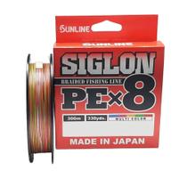 Linha Multifilamento Sunline Siglon X8 Baixa Elasticidade Mult Color Trançada Pe 3.0 50lb 300m 22kg