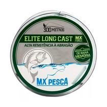 Linha MX Pesca Elite Long Cast 300m Monofilamento Verde Escuro 0.40 19,35kg