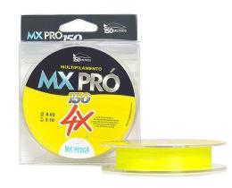 Linha mx pesca multifilamento mx pro 4x amarelo 0,45mm 95lb