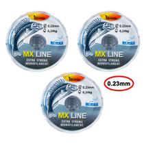 Linha MX Pesca MX Line Mono 300 Metros Interligados Transparente 0.23mm 6,24kg