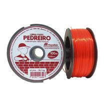 Linha Nylon Laranja Pedreiro 0,80mm Carretel 100m - Mazzaferro, Tamanho: Laranja