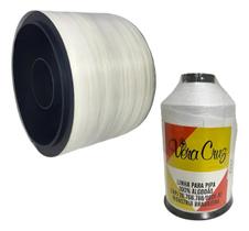 Linha Nylon Pipa 3000 Jds + Vera Cruz Fio 4 3000 Cor:Branco Linha Nylon Pipa 3000 Jds + Vera Cruz Fio 4 3000 Cor:Branco