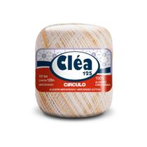 Linha para Crochê c/ 125m Cléa Mesclada - Cor 9900 Bege/Branco
