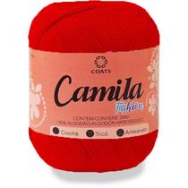 Linha para Crochê Camila Fashion 00046 Vermelho PCT com 06 - Coats Corrente