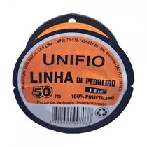 Linha Para Pedreiro 1 Fio Unifio 50M Laranja - Kit C/12 Pecas