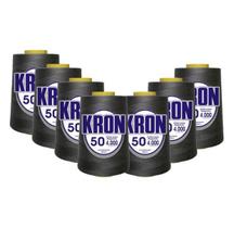 Linha Para Pesponto 50 Preto Kron - Total 32000J - 8 Rolos