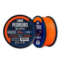 Linha Pedreiro Laranja Nylon 100m Lisa Polietileno 0.80mm