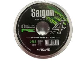 Linha Saigon X4 Verde 25lb 020mm 11Kg 100m