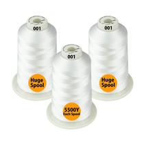Linha Simthread 3 Carretéis de Poliéster para Bordado - Branca Linha Simthread 3 Carretéis de Poliéster para Bordado - Branca