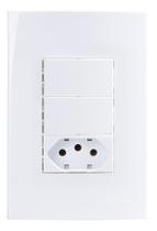 Linha Sleek Conj 42 Int Duplo Paralelos + Tomada 10a 250v