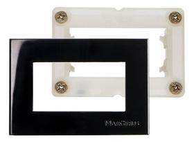 Linha Sleek Conj Placa P/ Móvel Ebony Preto C/ Suporte