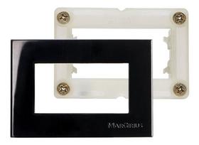 Linha Sleek Conjunto Placa P/ Móvel Ebony Preto C/ Suporte