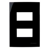 Linha Sleek Ebony 4x2 Placa p/ 2 Módulos Horizontais